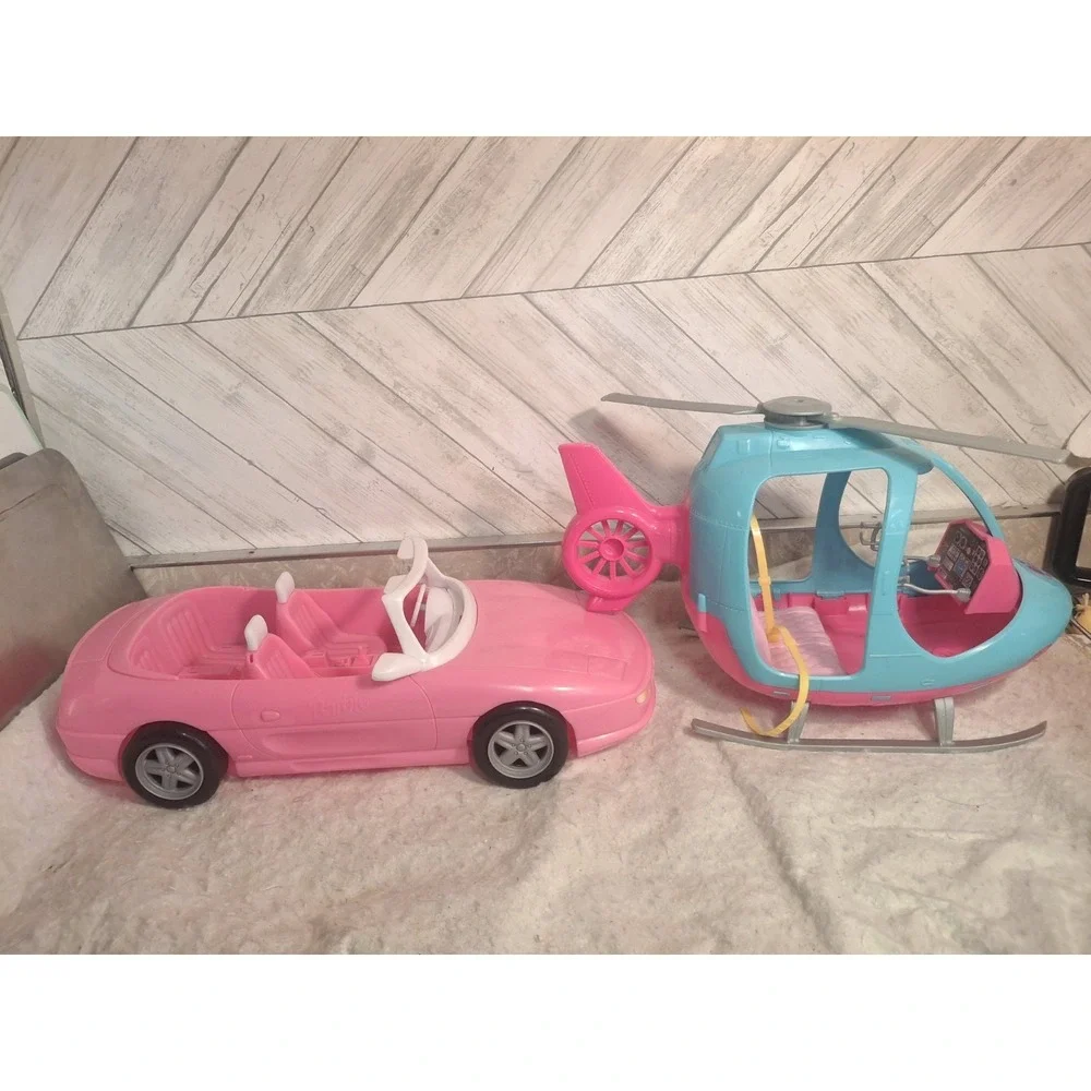 Barbie Helicopter Dreamhouse Adventures Spinning Rotor 2018 & 1996 Convertible - Picture 5 of 8